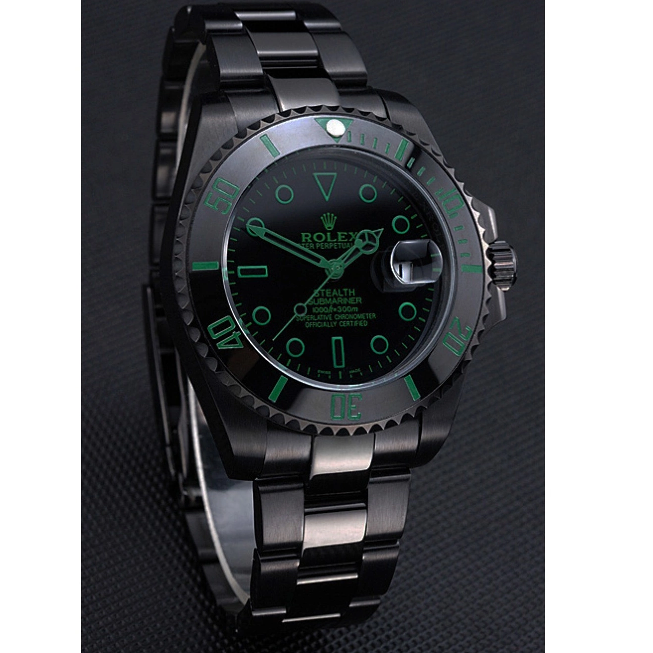 Good copy rolex watches Submariner Black 622007 Ceramic Stealth Rolex 0712